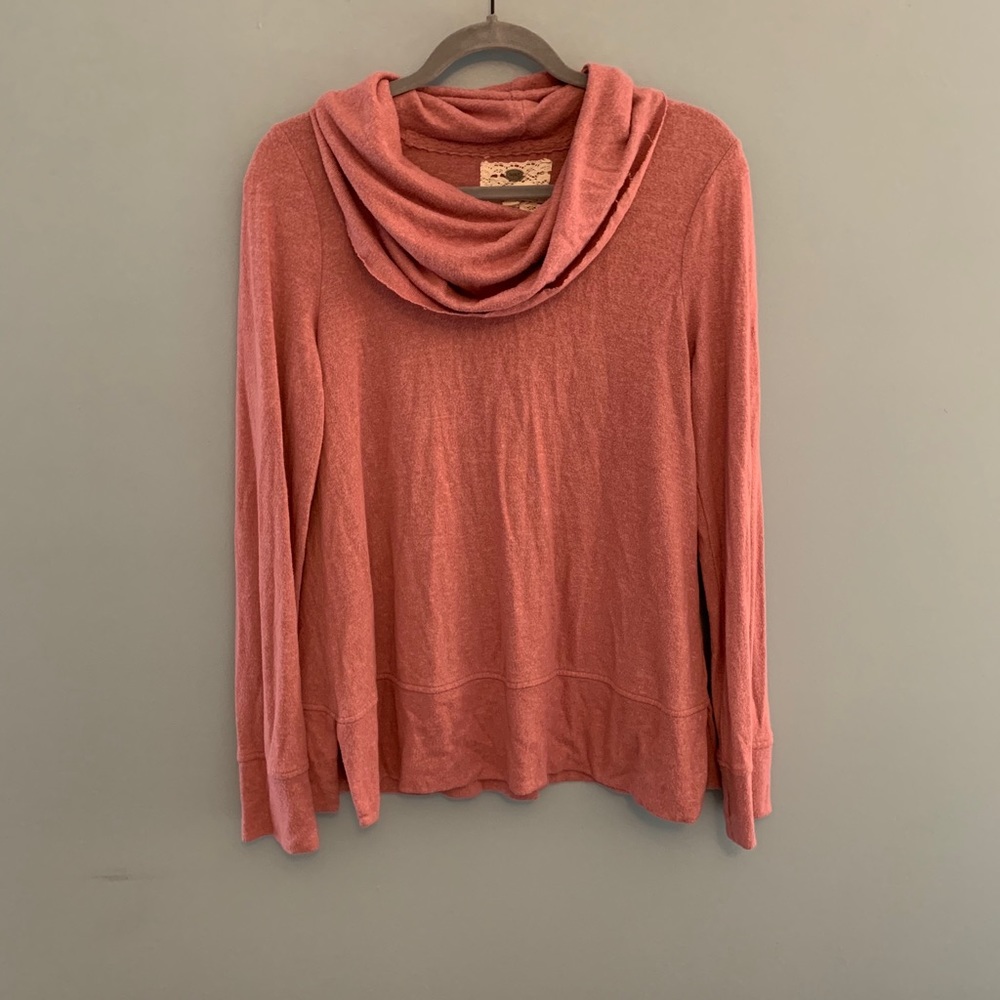 Cupio Cowl Neck Sweater in Rose Pink